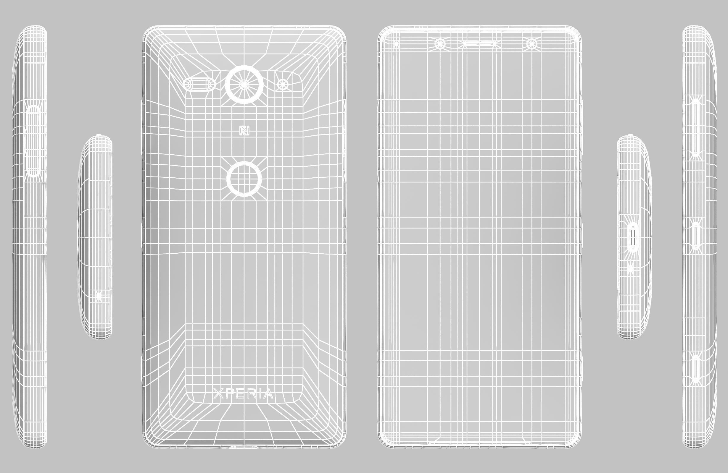 Sony Xperia XZ2 Compact White Silver 3D model_12