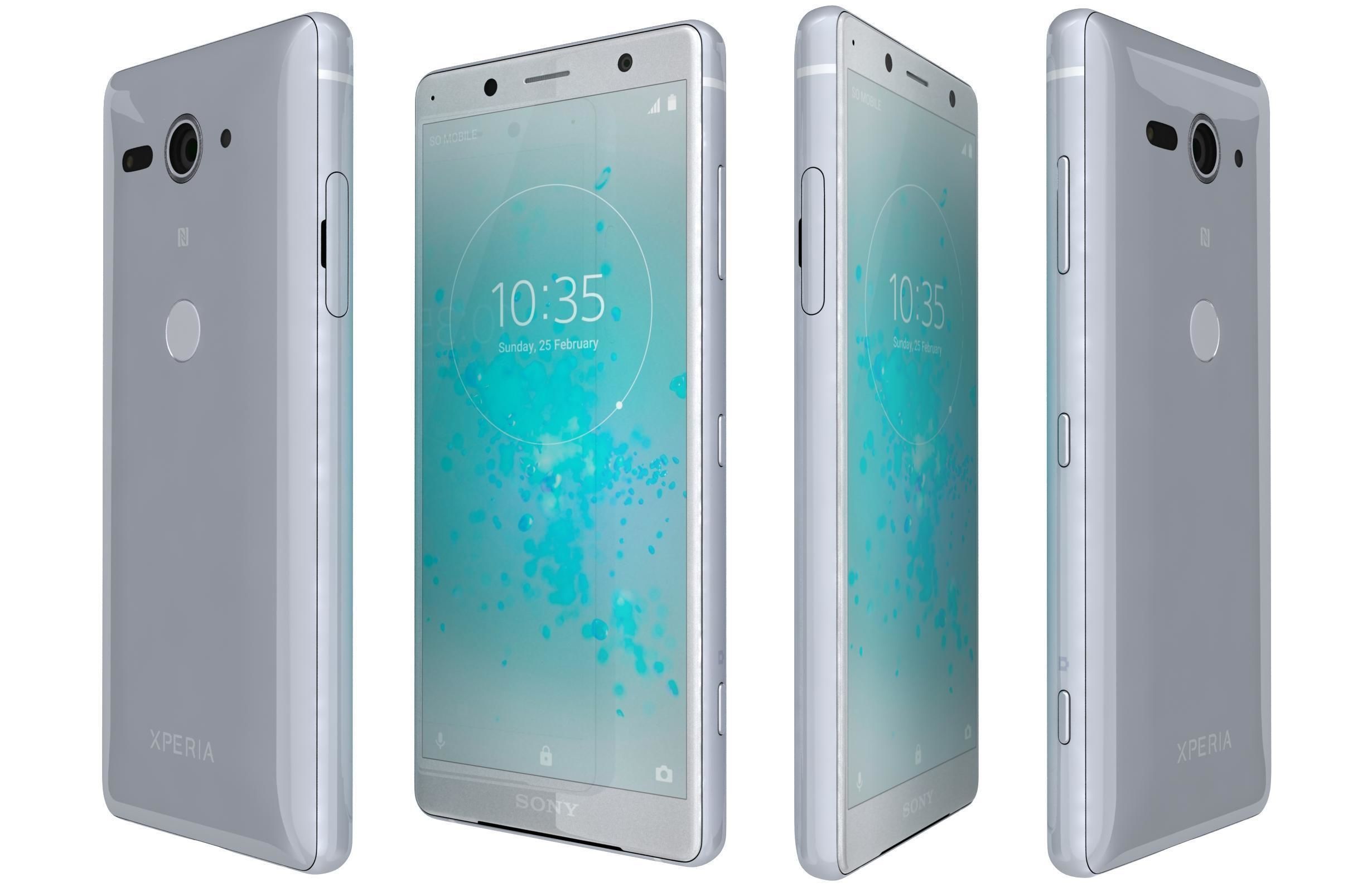 Sony Xperia XZ2 Compact White Silver 3D model_1