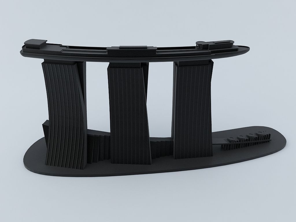 Marina Bay Sand 3D Model 3D print model_4