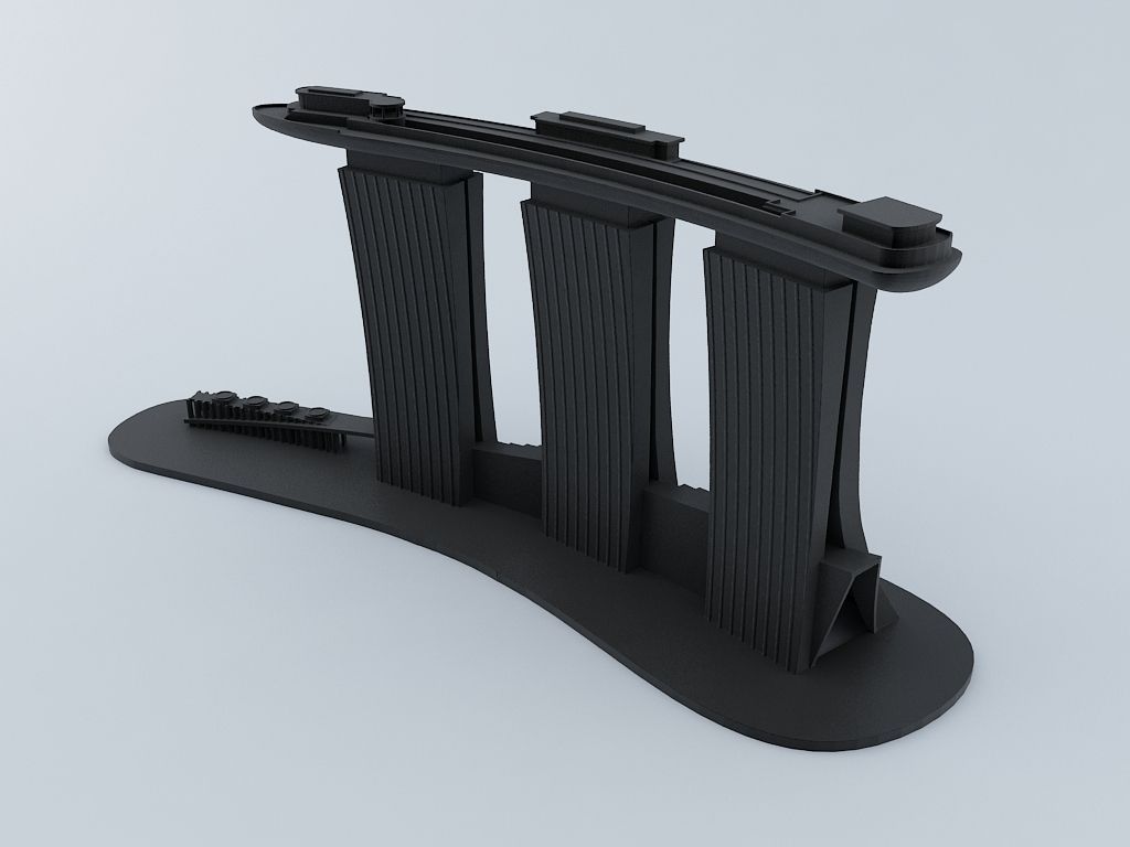 Marina Bay Sand 3D Model 3D print model_3