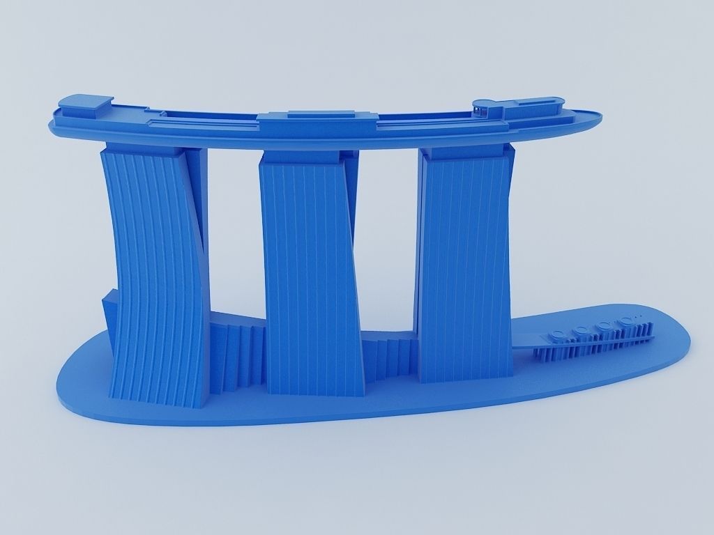 Marina Bay Sand 3D Model 3D print model_2
