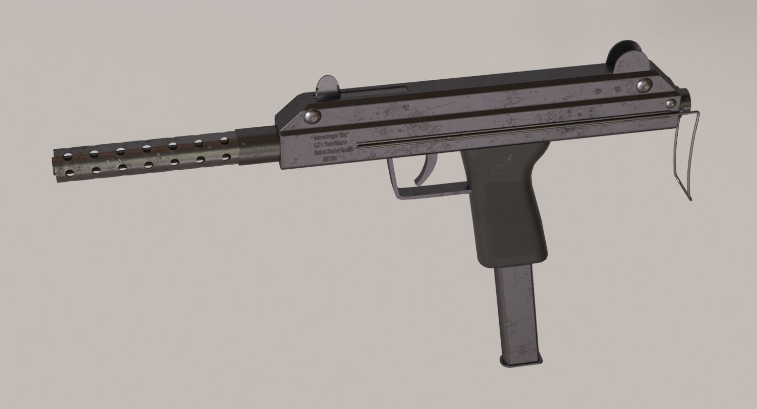Borz Sub-Machine Gun Low-poly 3D model_8