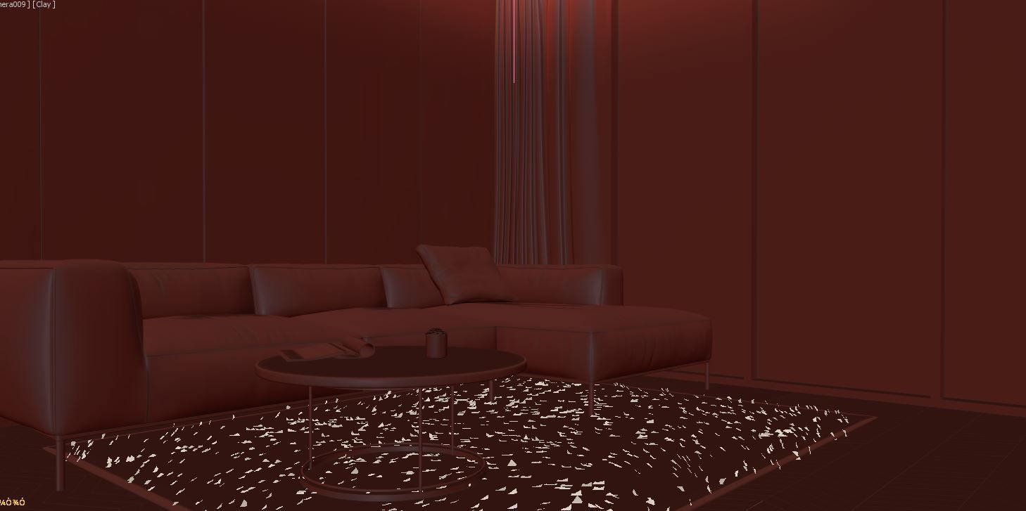 Modern simple grey clean living room apartment interior  3D model_10