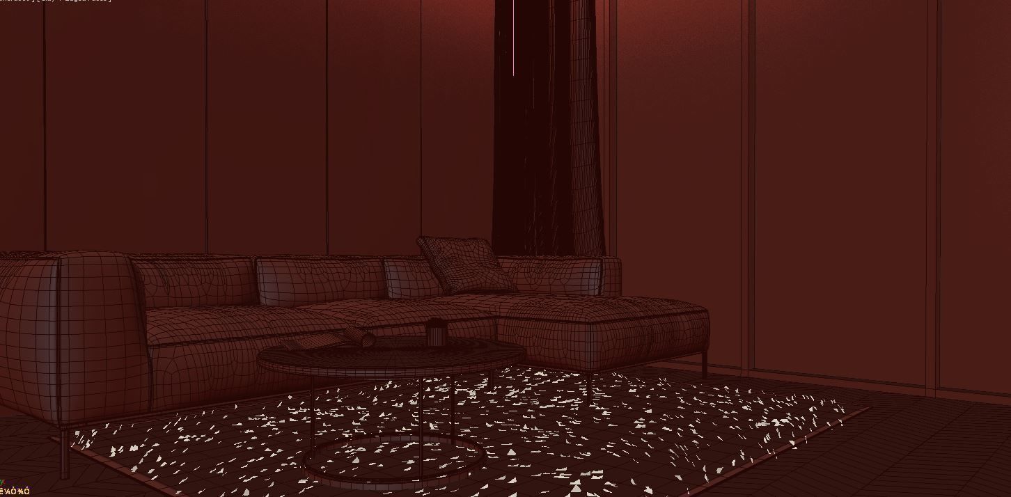 Modern simple grey clean living room apartment interior  3D model_11