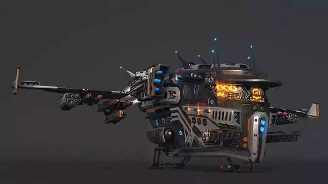 Spacecraft 03 Modular Pack Low-poly 3D model