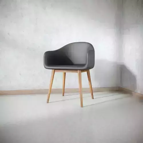 Black Leather Loft Chair Low-poly 3D model