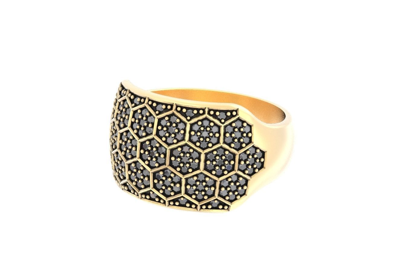 Ring with a diamond ball or a bee 331 3D print model_8
