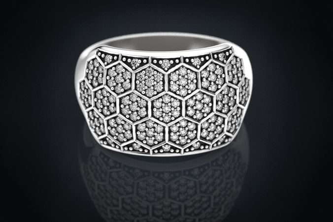 Ring with a diamond ball or a bee 331 3D print model