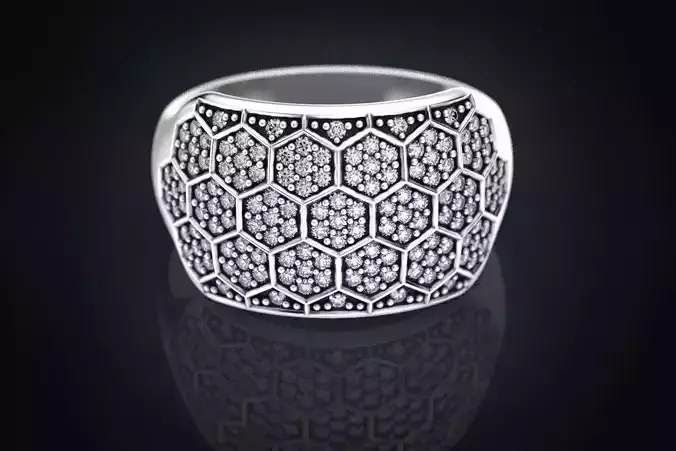 Ring with a diamond ball or a bee 331 3D print model
