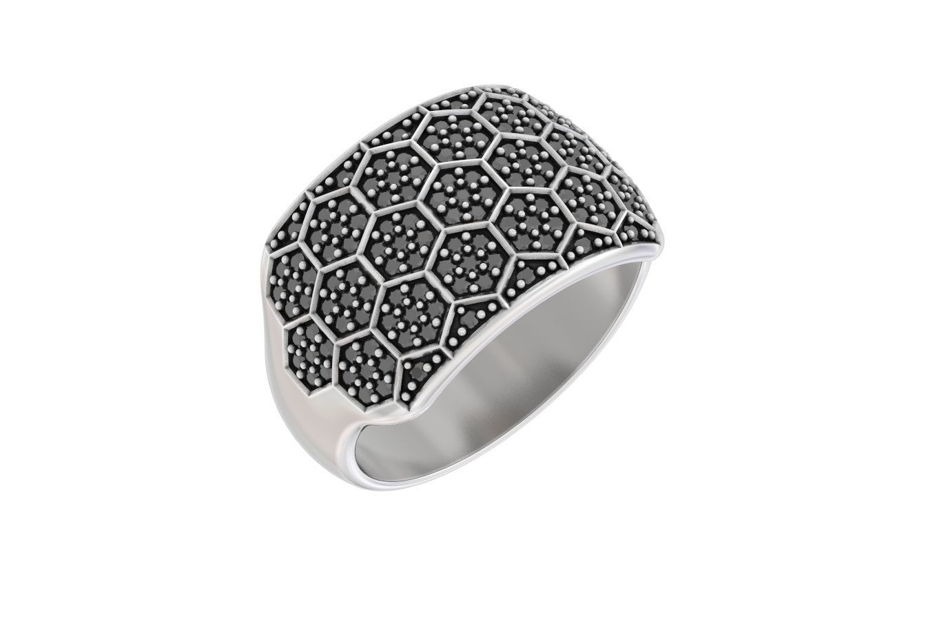 Ring with a diamond ball or a bee 331 3D print model_9