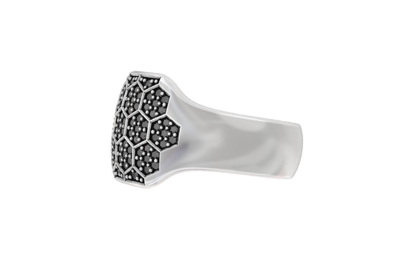 Ring with a diamond ball or a bee 331 3D print model_12