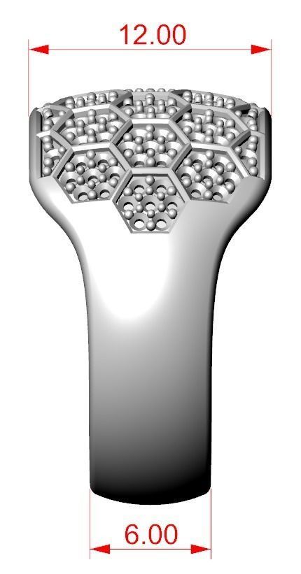 Ring with a diamond ball or a bee 331 3D print model_16
