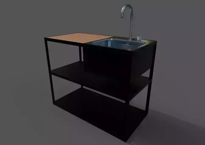 Garden Kitchen Sink Low-poly 3D model