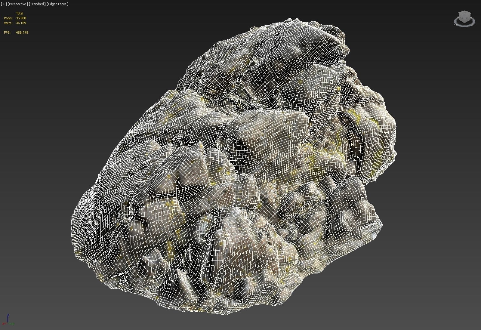 3d scanned rock cliff M 3D model_1