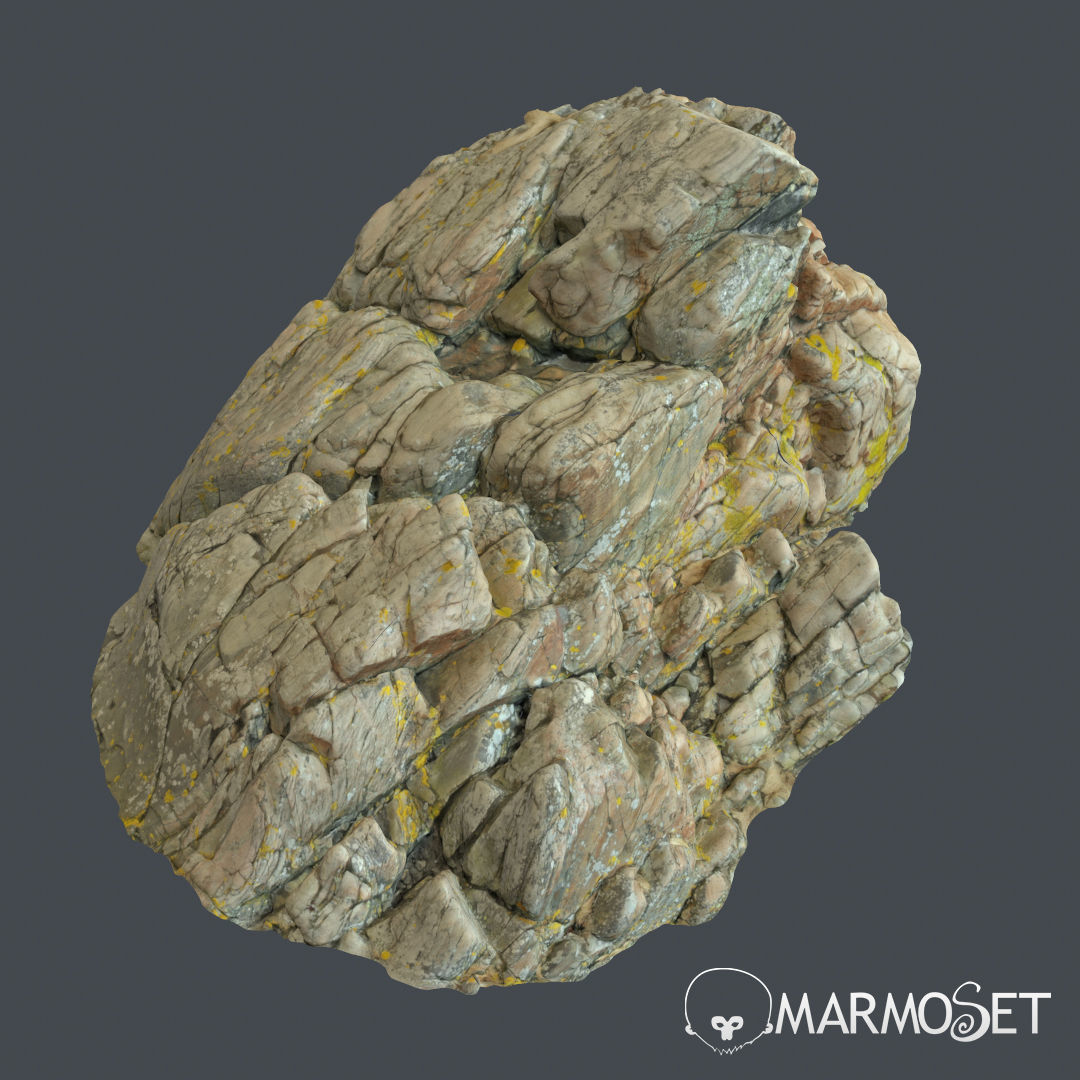 3d scanned rock cliff M 3D model_3