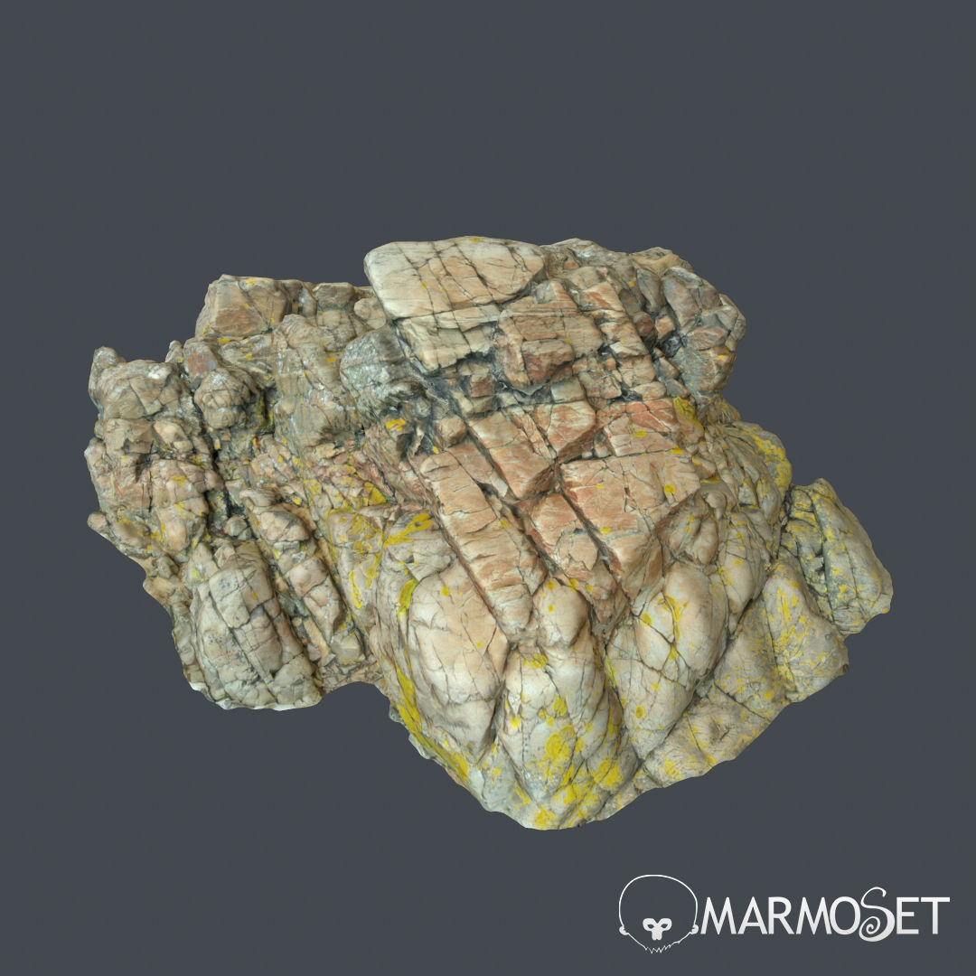 3d scanned rock cliff M 3D model_4