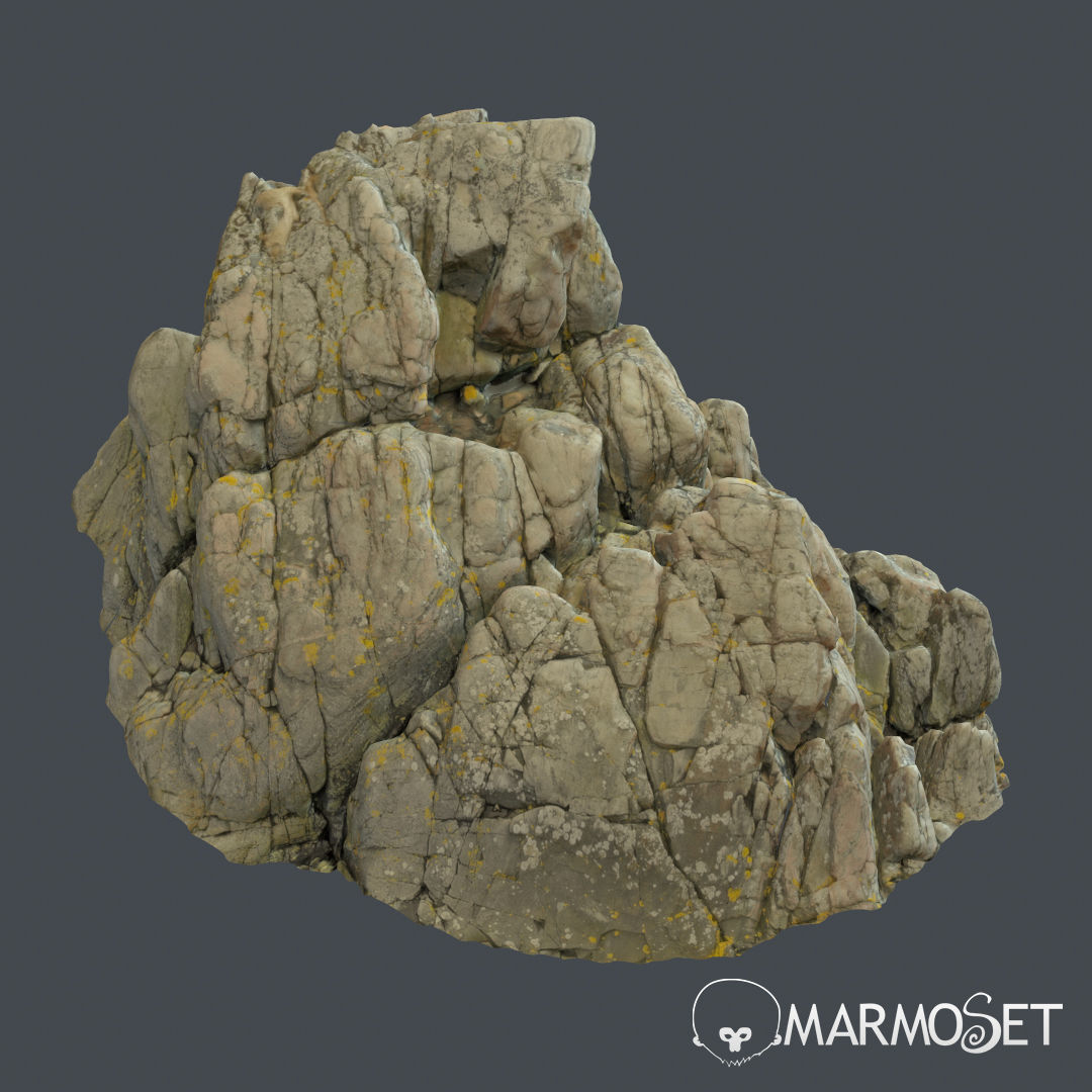 3d scanned rock cliff M 3D model_2
