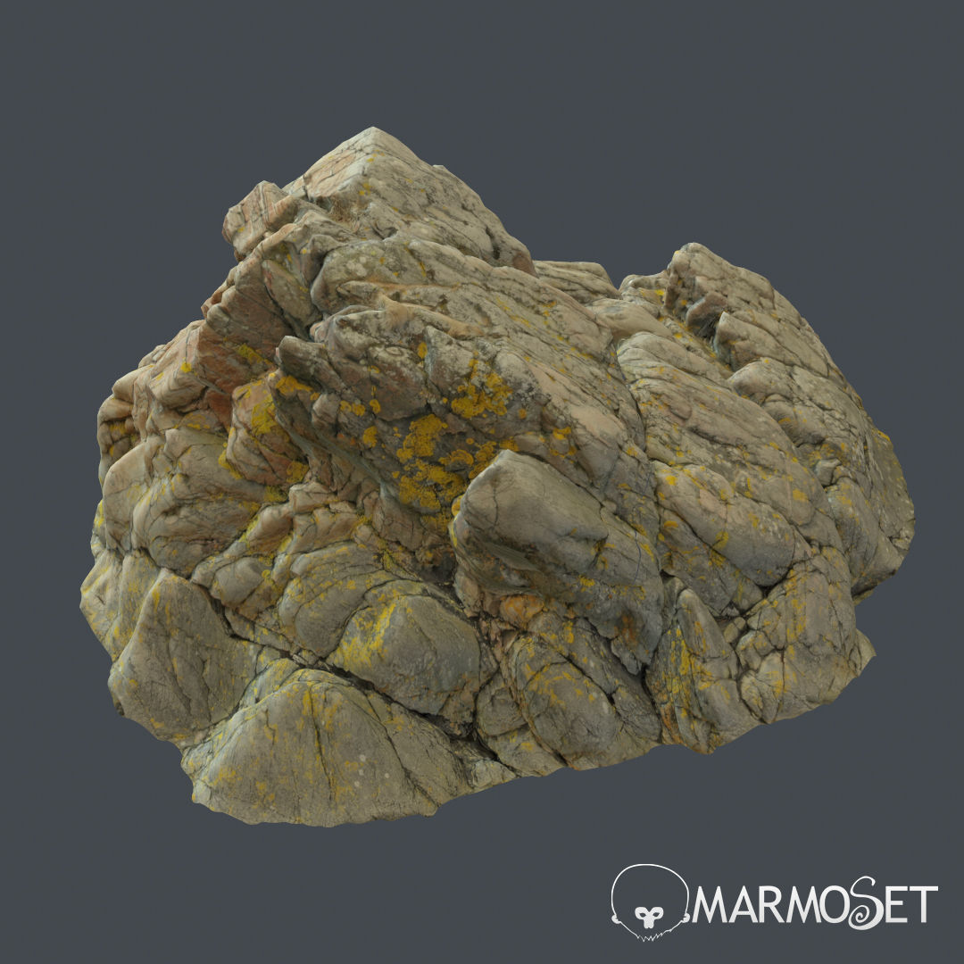 3d scanned rock cliff M 3D model_6
