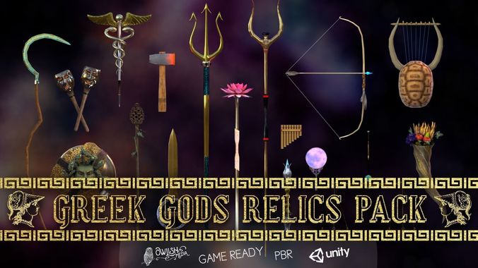 Greek Gods Relics Pack Low-poly 3D model