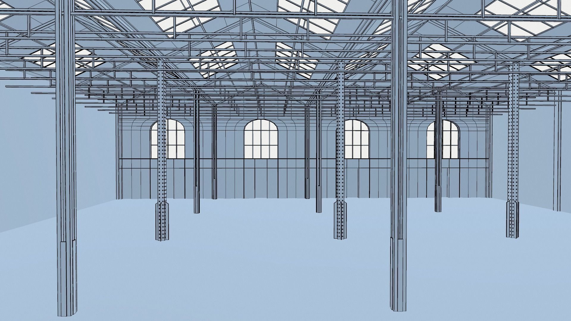 Old Brick Warehouse Interior 3D model_8