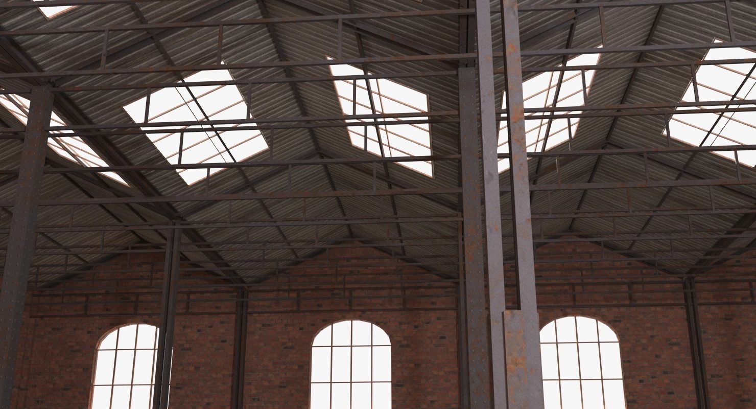 Old Brick Warehouse Interior 3D model_12