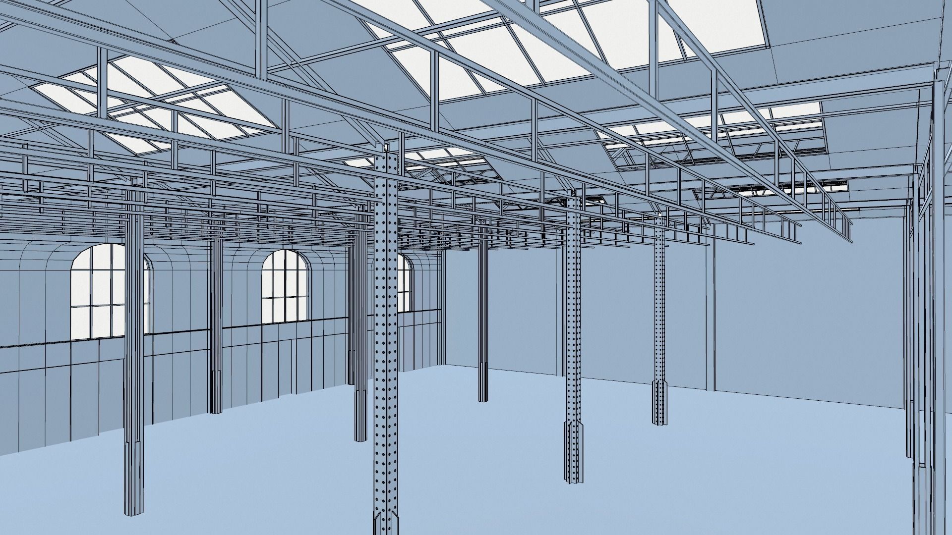 Old Brick Warehouse Interior 3D model_10