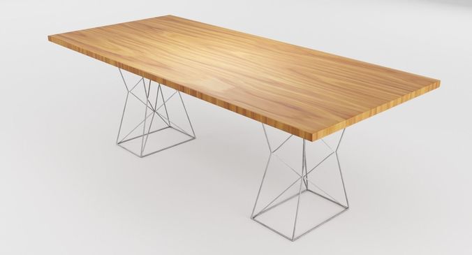  Geometric Shape Wooden Table Low-poly 3D model