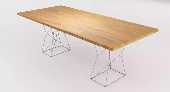  Geometric Shape Wooden Table Low-poly 3D model