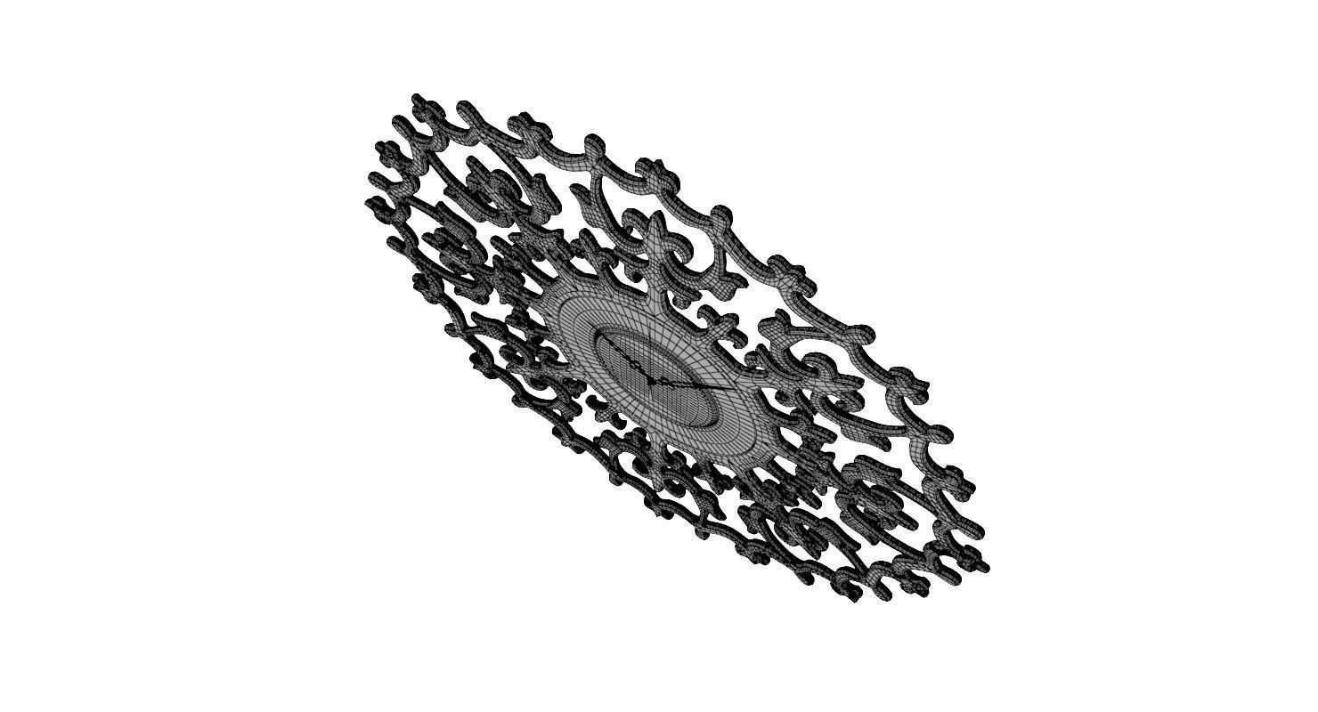 Ancient Romance Wall Clock 3D model_4