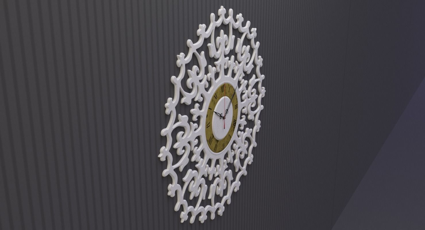 Ancient Romance Wall Clock 3D model_7