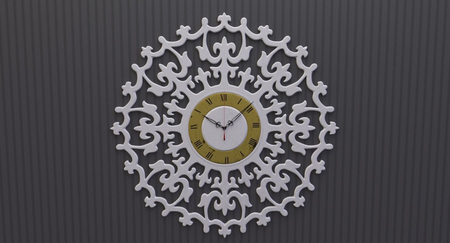 Ancient Romance Wall Clock 3D model_2