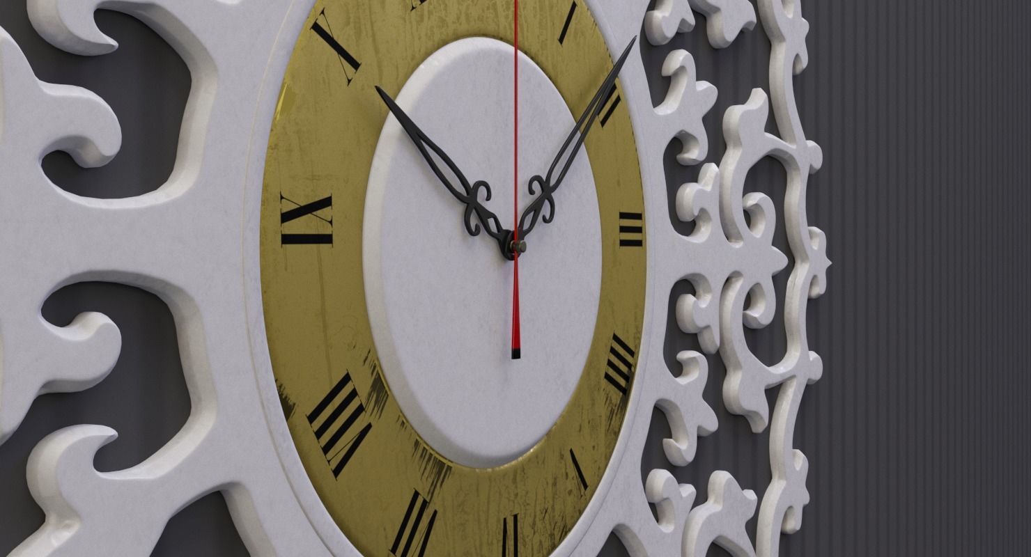 Ancient Romance Wall Clock 3D model_3