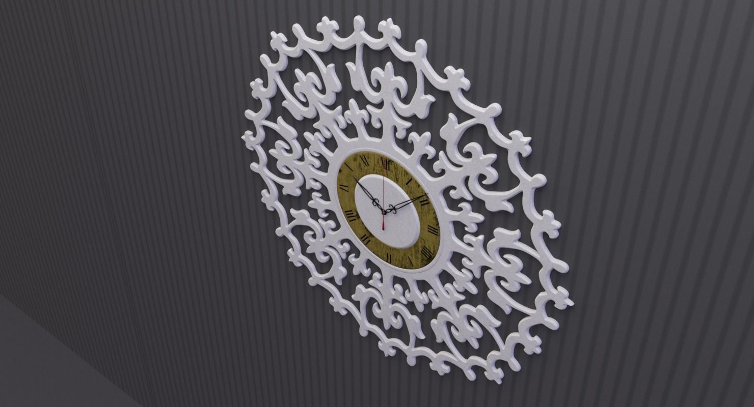 Ancient Romance Wall Clock 3D model_8
