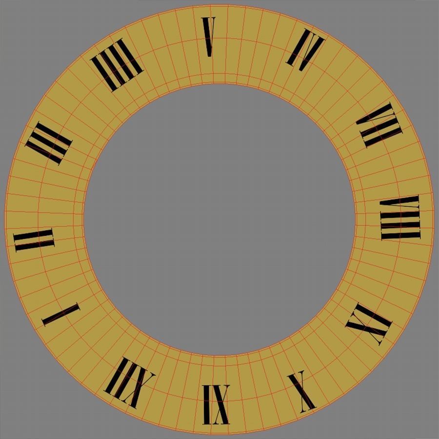 Ancient Romance Wall Clock 3D model_11
