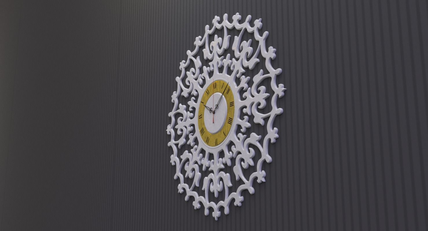Ancient Romance Wall Clock 3D model_9