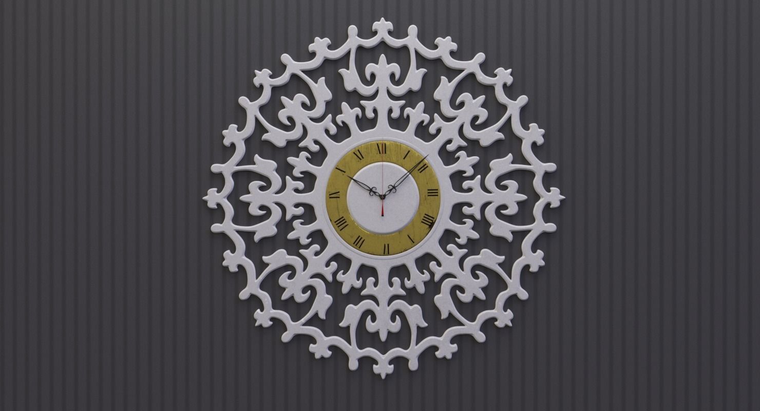 Ancient Romance Wall Clock 3D model_10
