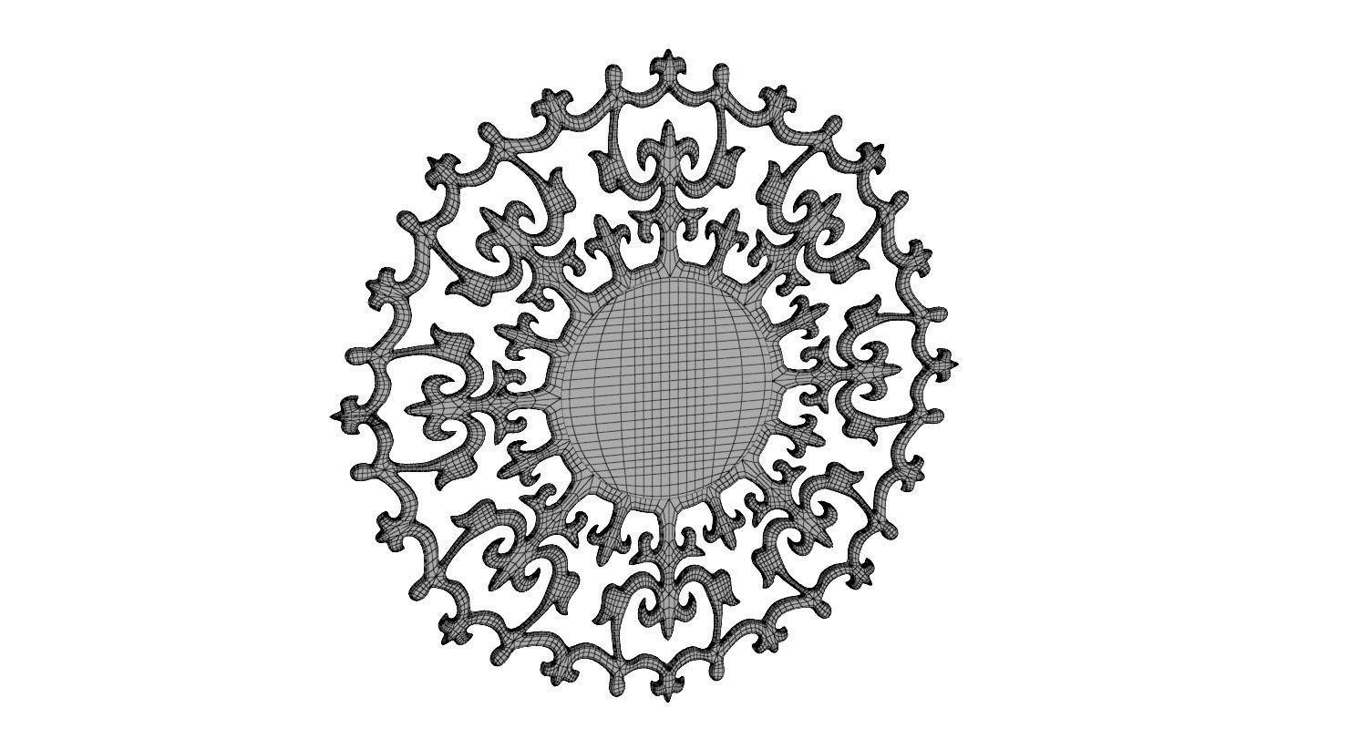 Ancient Romance Wall Clock 3D model_6