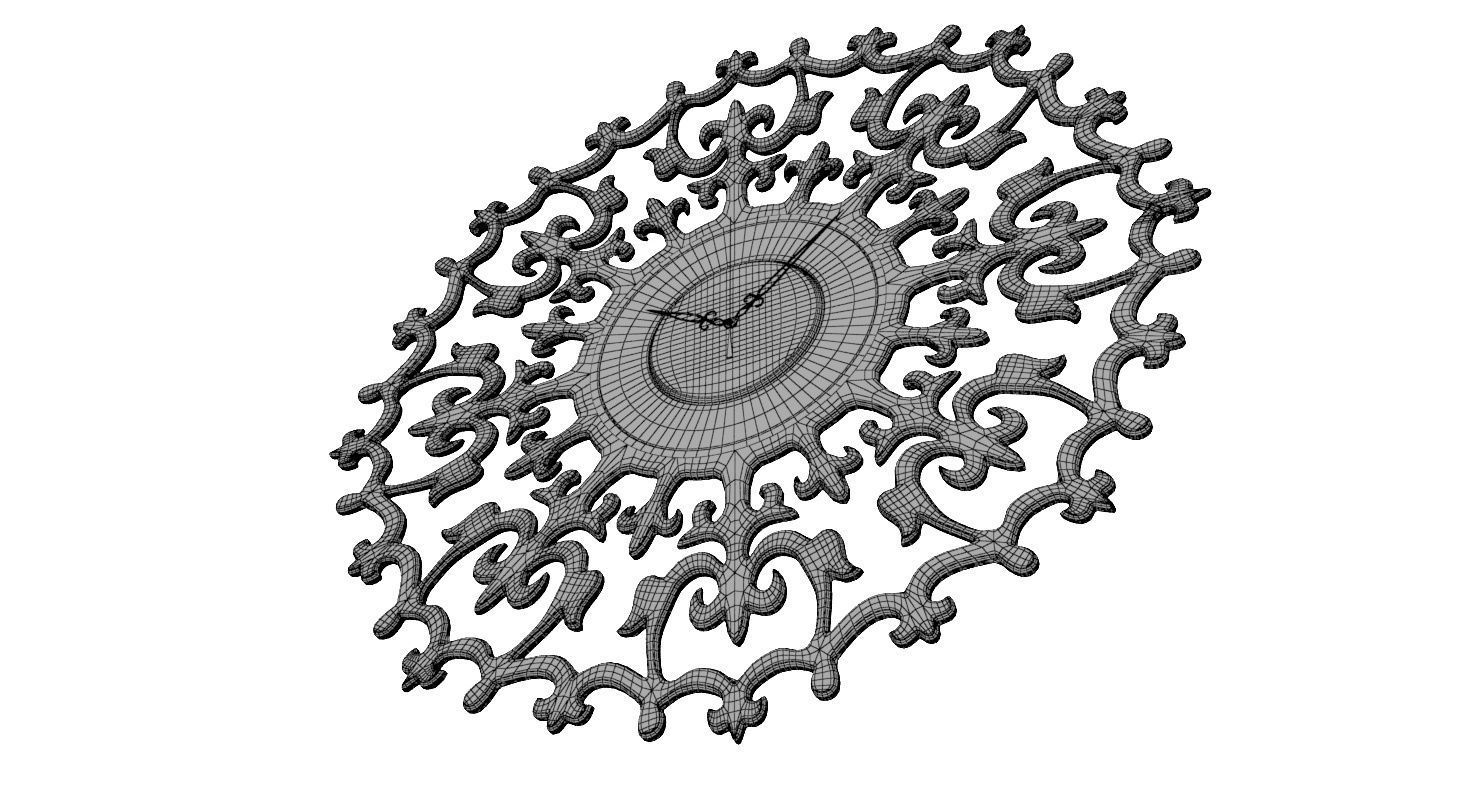 Ancient Romance Wall Clock 3D model_5