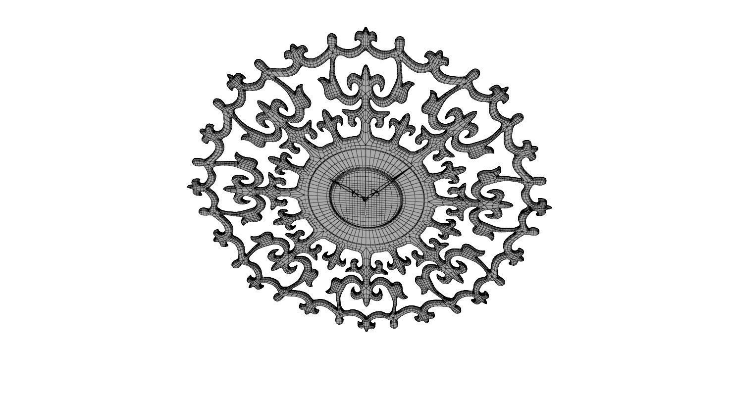 Ancient Romance Wall Clock 3D model_12