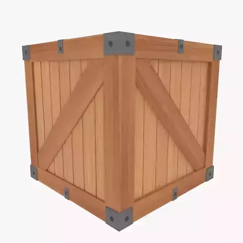 Wooden Crate  Low-poly 3D model