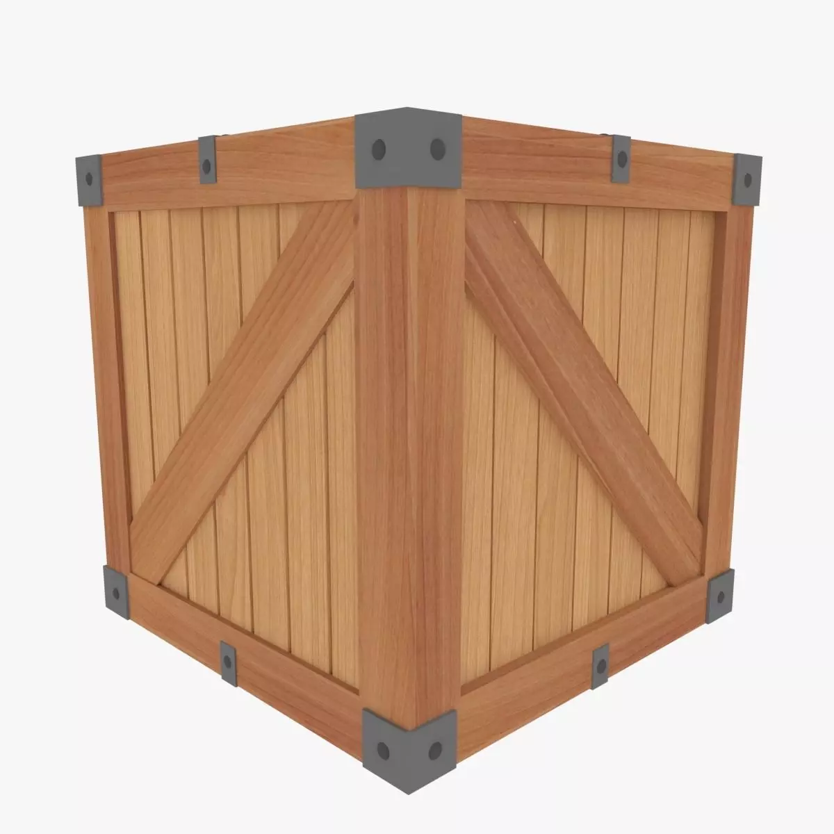 Wooden Crate  Low-poly 3D model_0