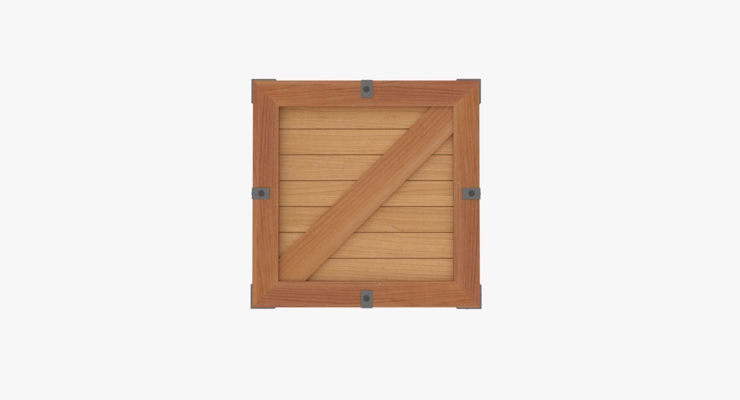 Wooden Crate  Low-poly 3D model_6