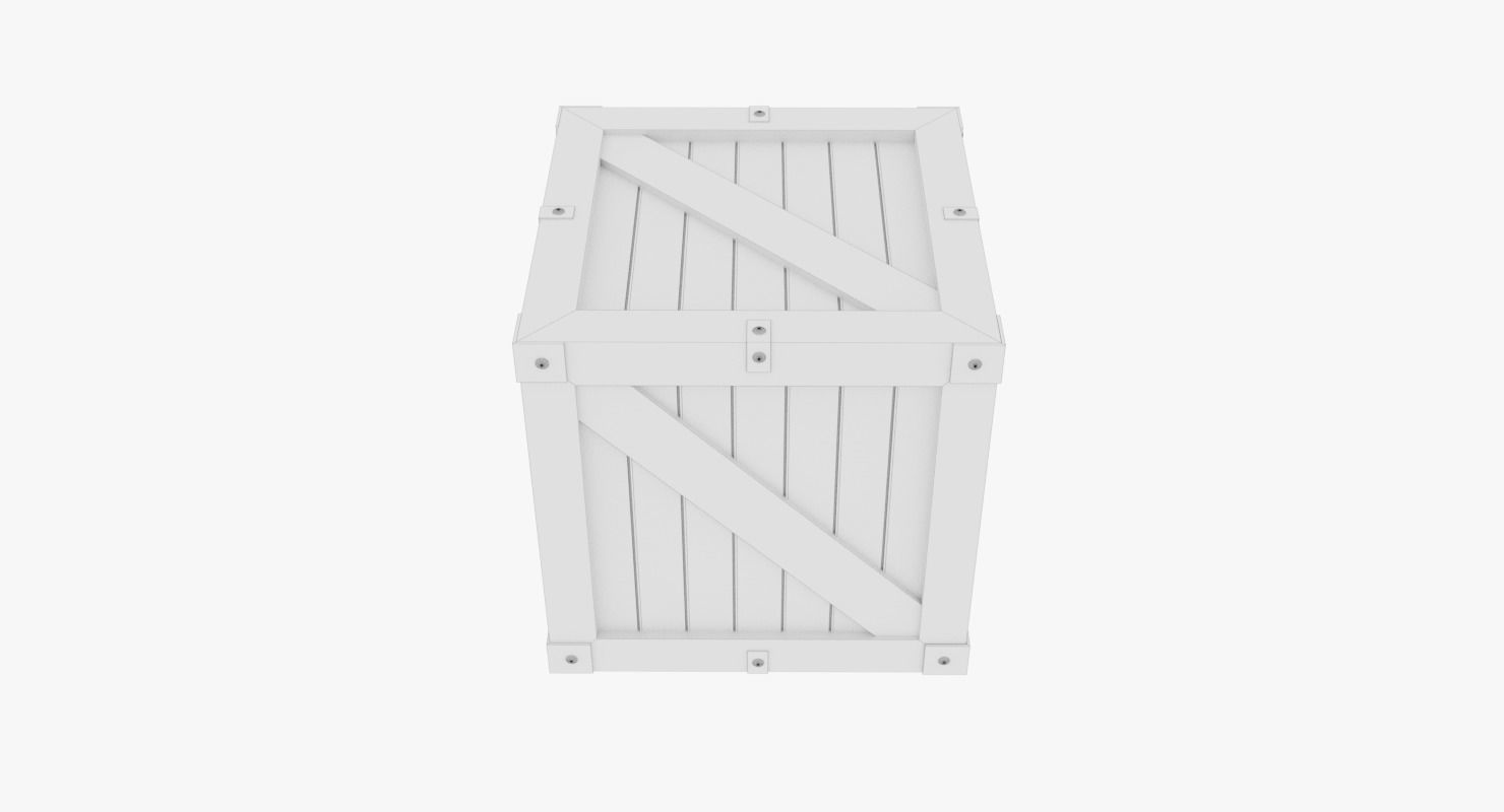 Wooden Crate  Low-poly 3D model_7