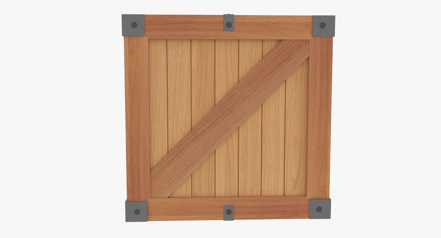 Wooden Crate  Low-poly 3D model_4