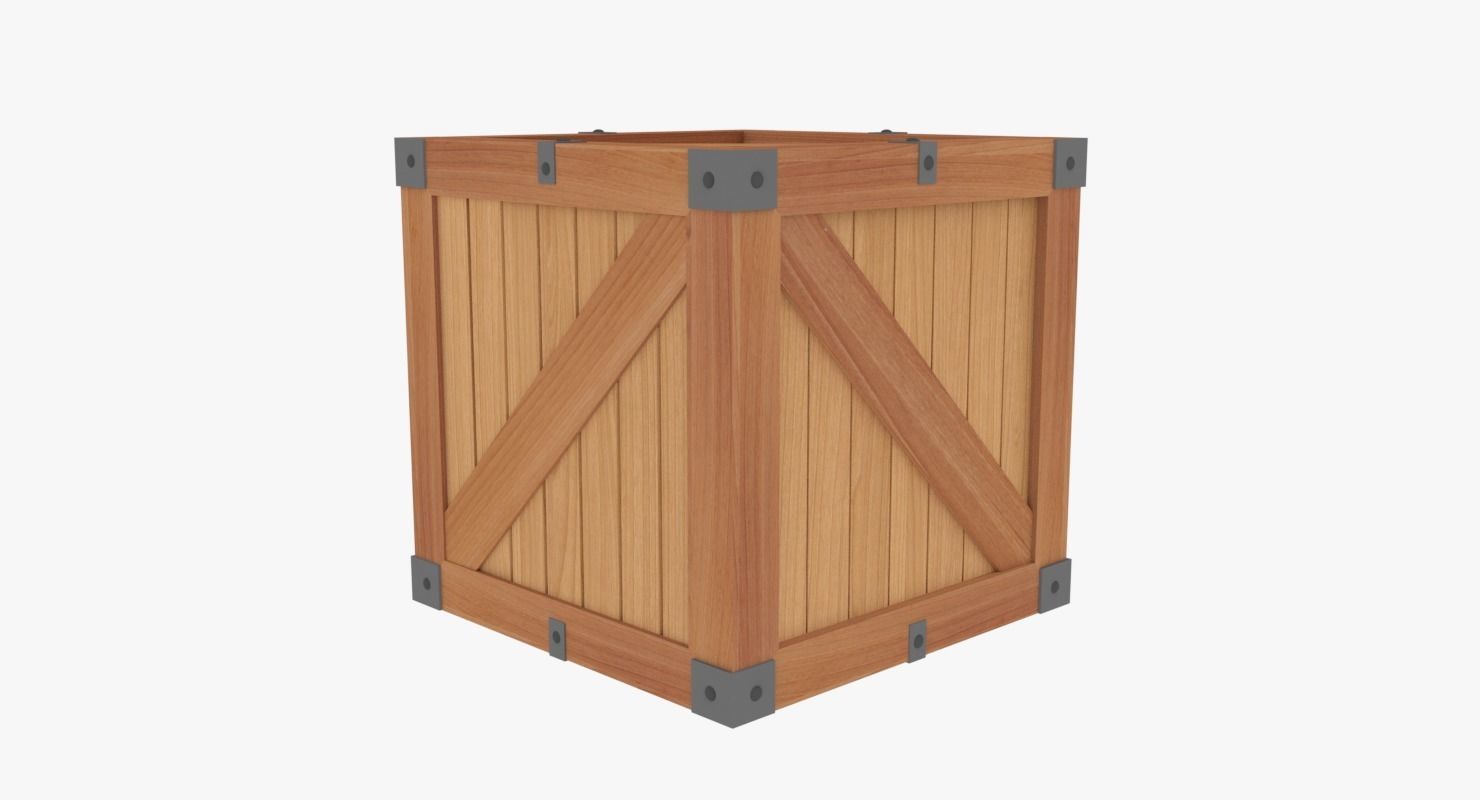 Wooden Crate  Low-poly 3D model_9