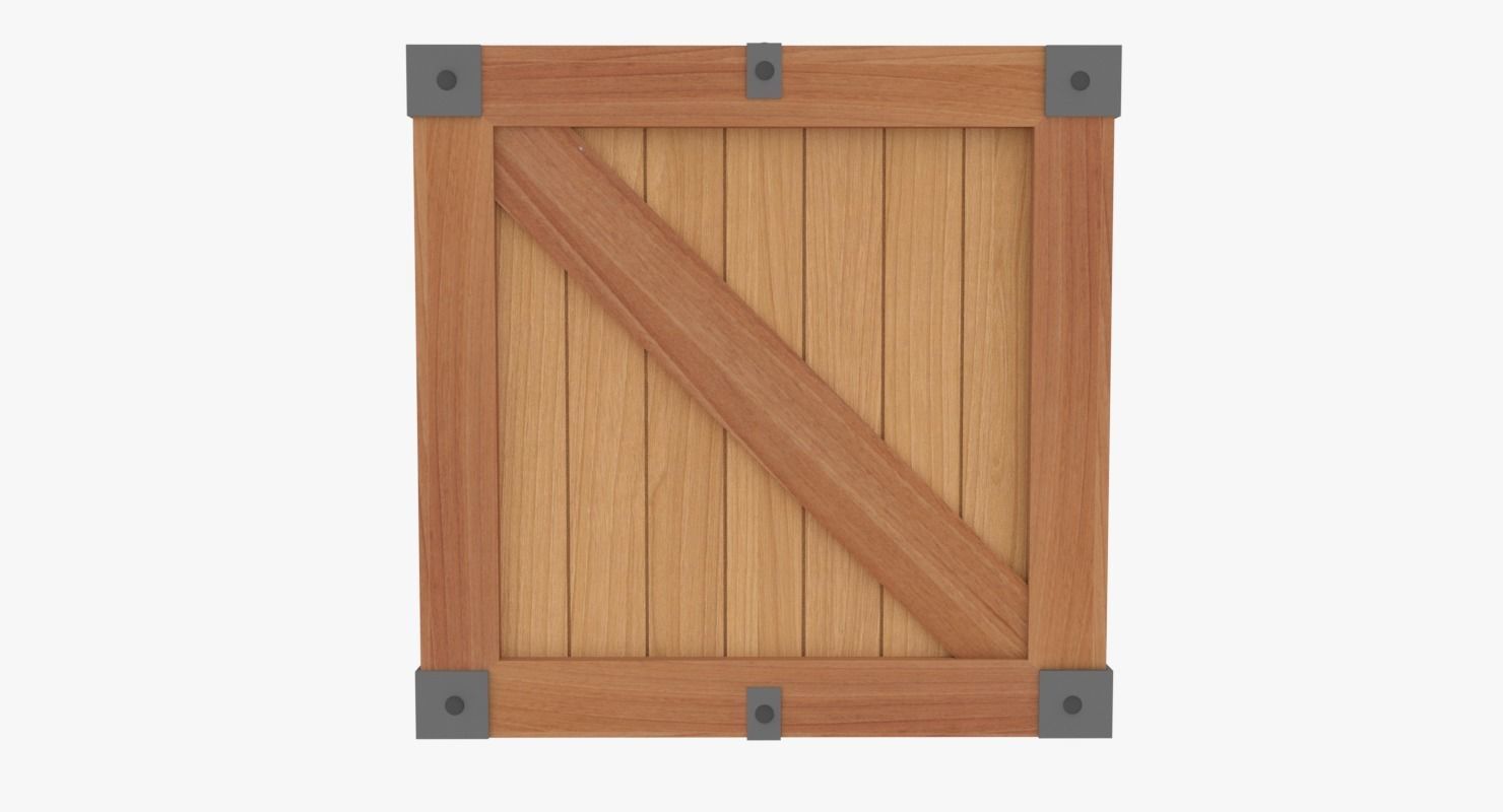 Wooden Crate  Low-poly 3D model_11