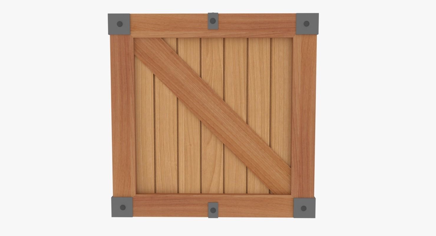 Wooden Crate  Low-poly 3D model_10