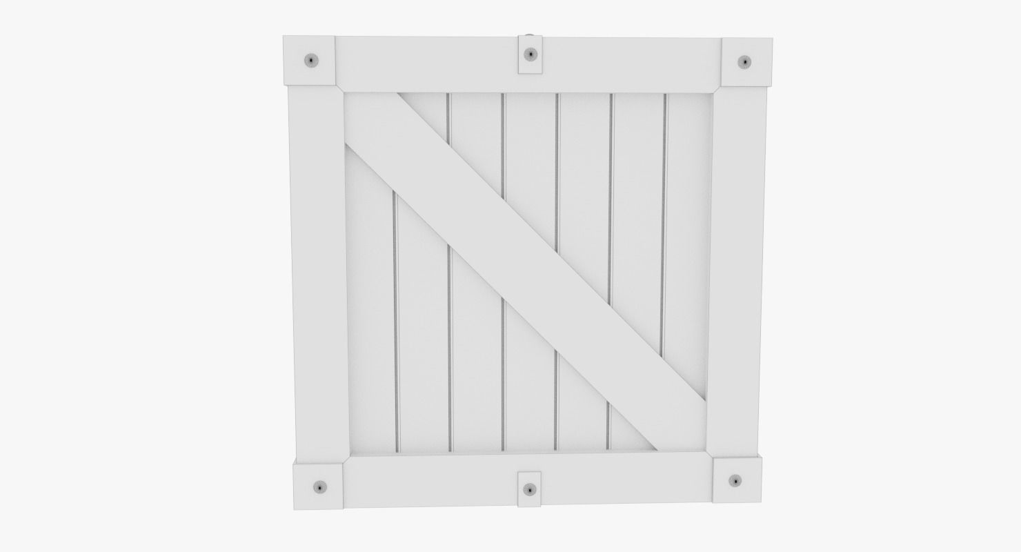 Wooden Crate  Low-poly 3D model_5