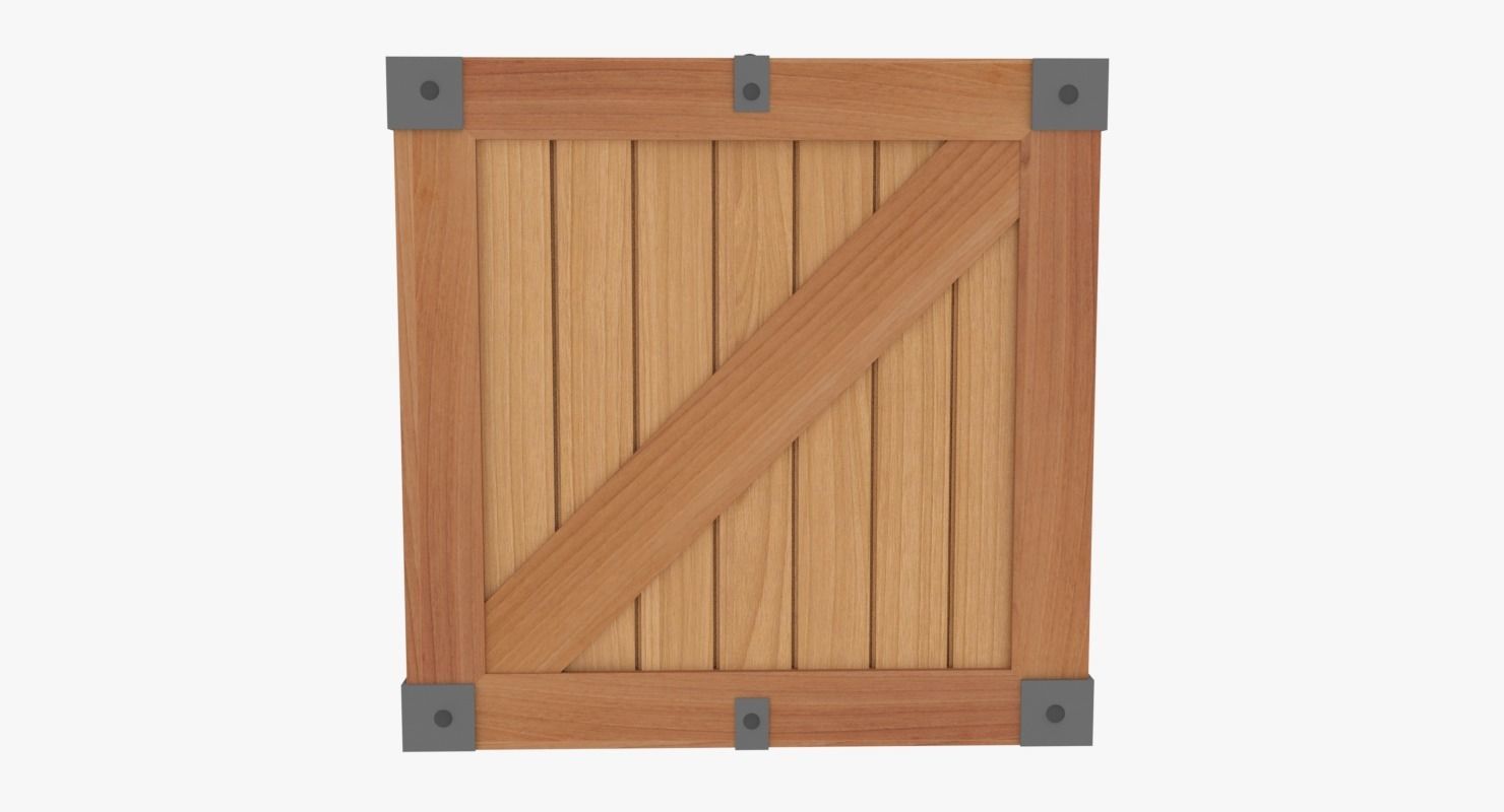 Wooden Crate  Low-poly 3D model_1