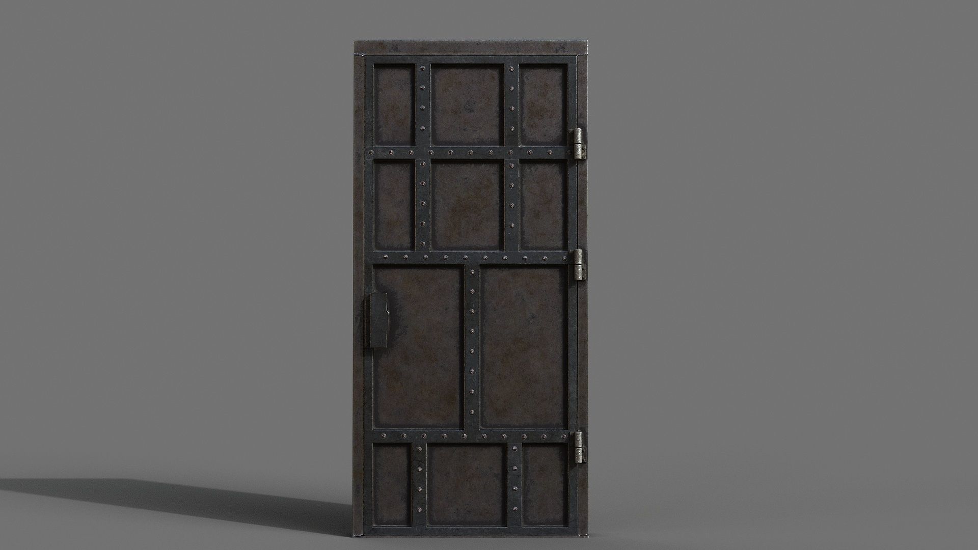 Metal door Low-poly 3D model_2